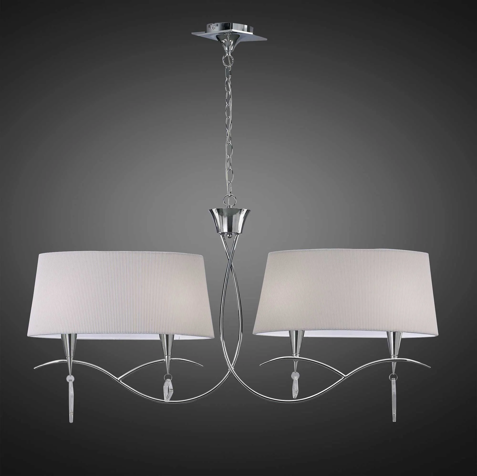 Mara Polished Chrome-Ivory White Ceiling Lights Mantra Multi Arm Fittings Mara Polished Chrome-Ivory White Ceiling Lights Mantra Multi Arm Fittings